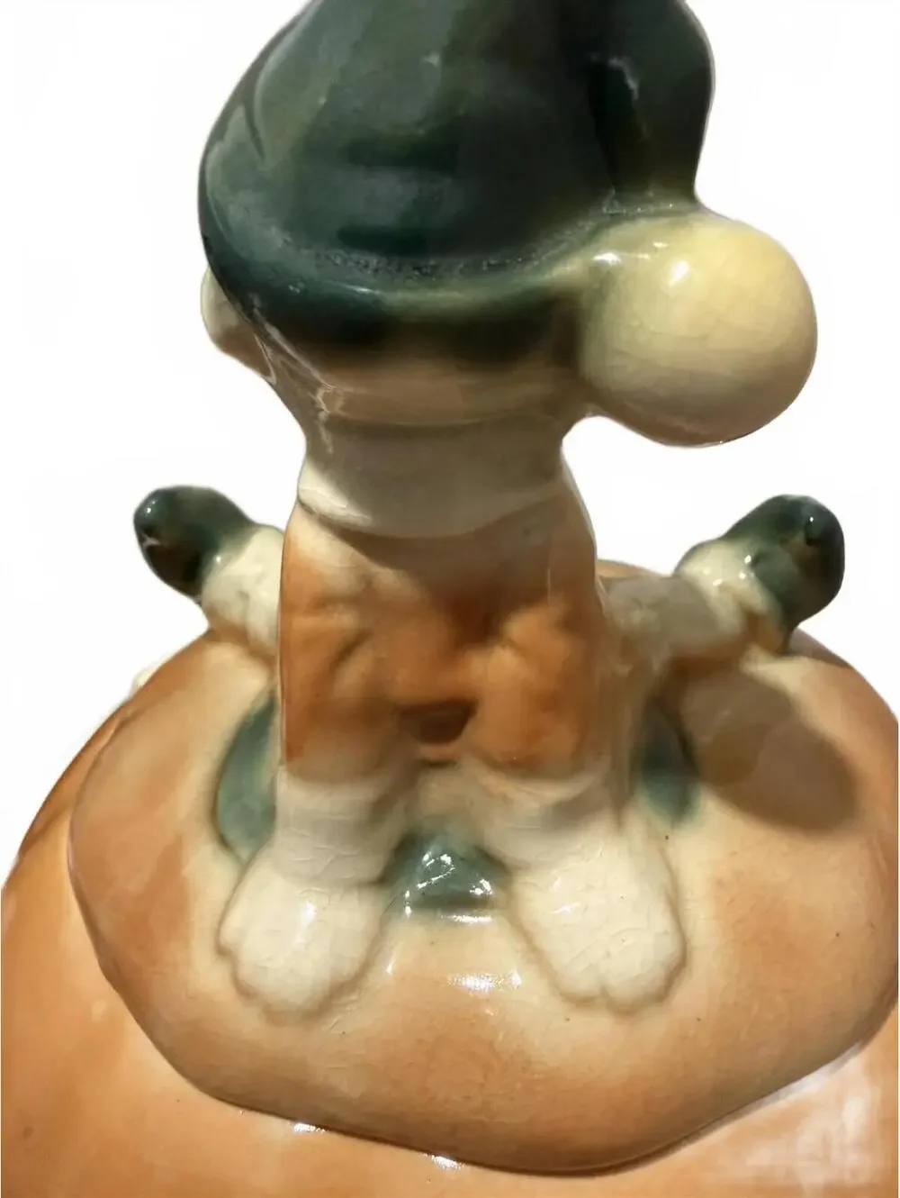 Vintage Mid-Century Elf in Pumpkin Cookie Jar -W24 USA Mark Peter Pumpkin Eater